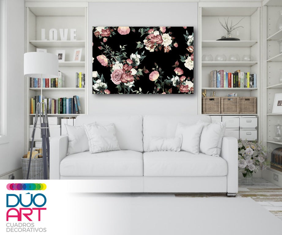 Cuadro Decorativo - Floral Rosa - Canvas