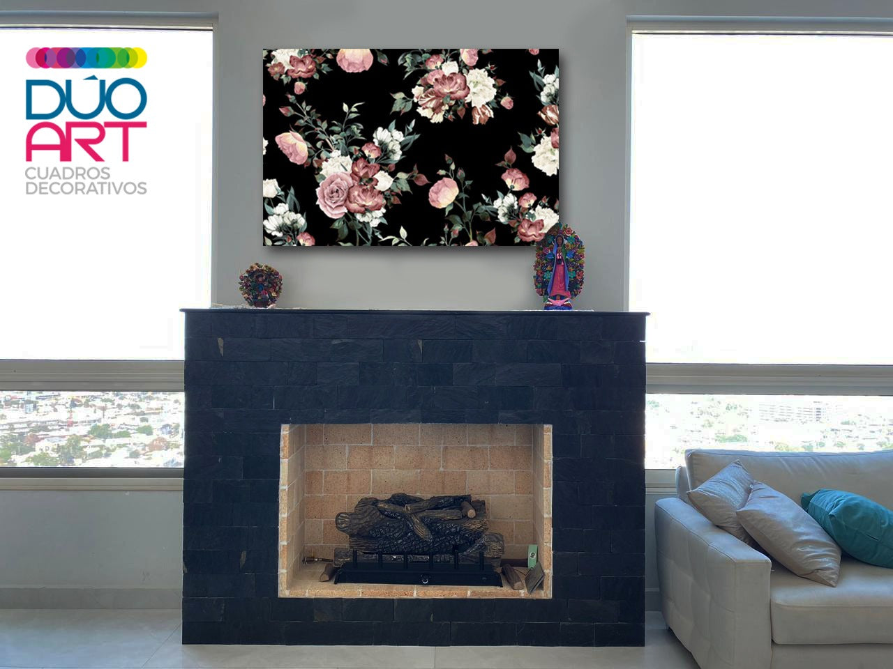 Cuadro Decorativo - Floral Rosa - Canvas