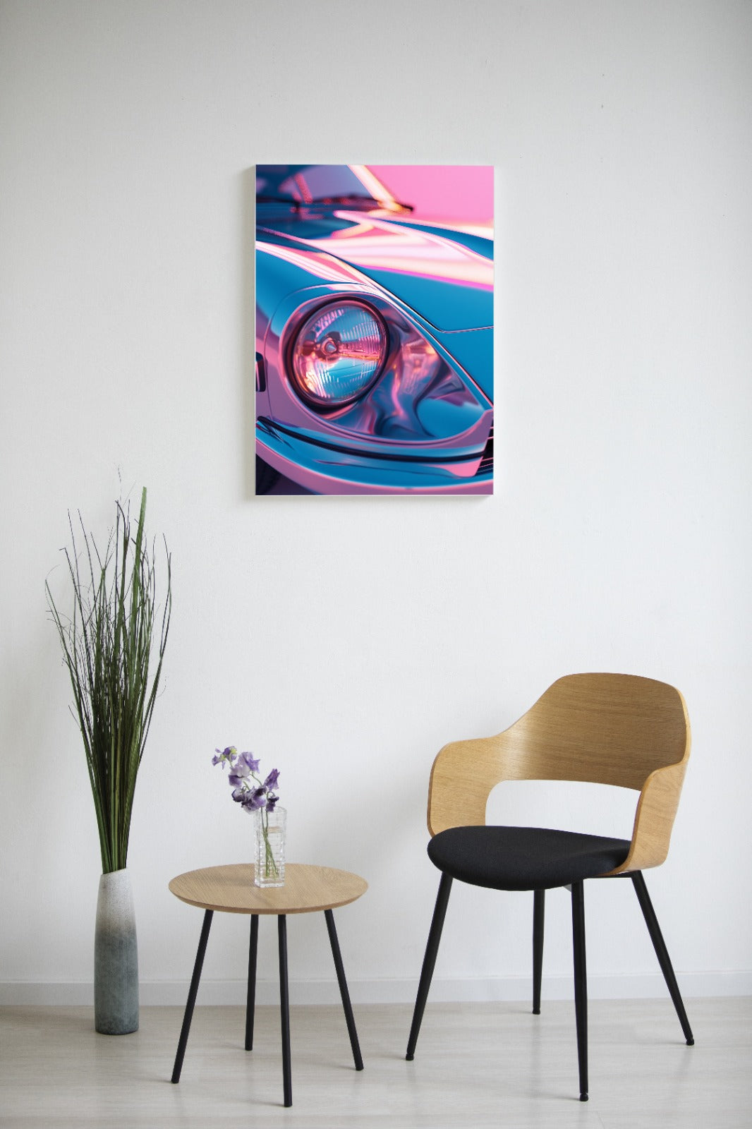Cuadro Decorativo - Porsche Retro Neón - Acrilico
