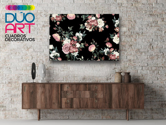 Cuadro Decorativo - Floral Rosa - Canvas