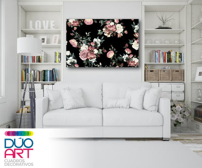 Cuadro Decorativo - Floral Rosa - Canvas