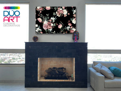 Cuadro Decorativo - Floral Rosa - Canvas